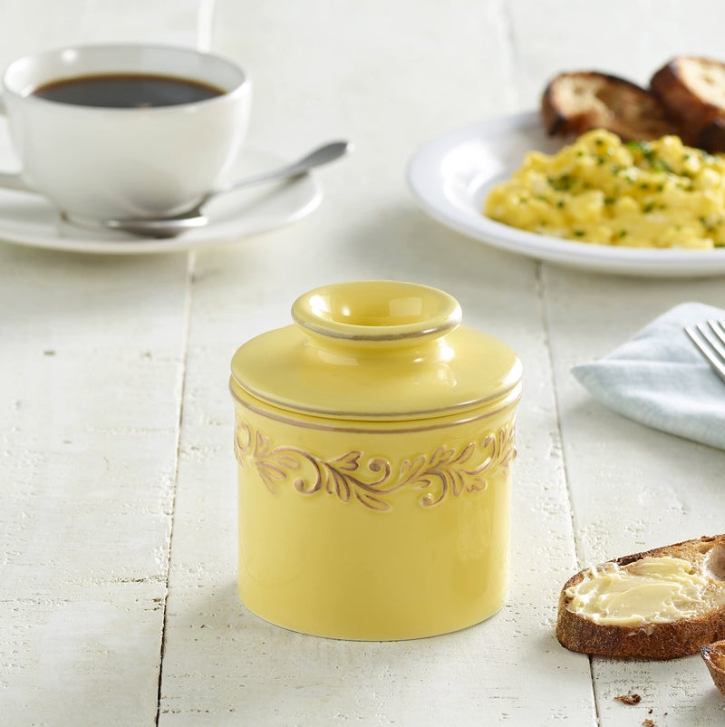 Butter Bell - The Original Butter Bell crock by L Tremain, a Countertop French Ceramic Butter Dish Keeper for Spreadable Butter, Antique Collection, Goldenrod - Image 3